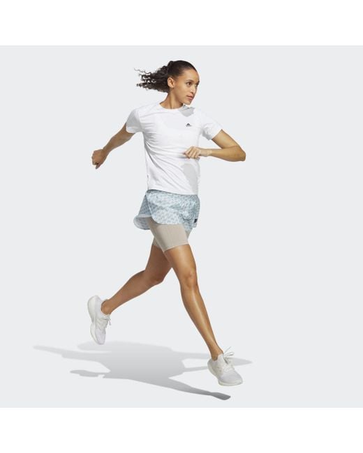 adidas X Marimekko Run Icons 3 Bar Logo 2-in-1 Running Shorts in Blau |  Lyst CH