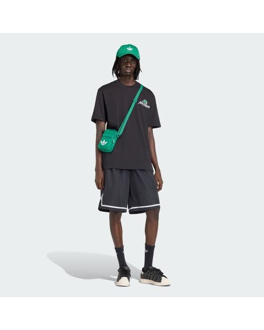Adidas Black Loose Graphic T-Shirt Fresher 18 for men