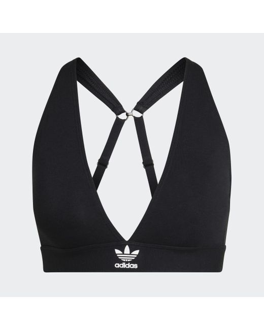 Adidas Black Adicolor Comfort Flex Cotton Unlined Triangle Bra