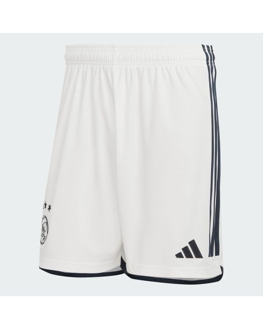 Adidas White Ajax Amsterdam 23/24 Away Shorts for men