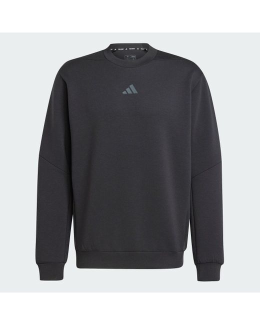 Adidas Black Designed For Training Crew Sweatshirt for men