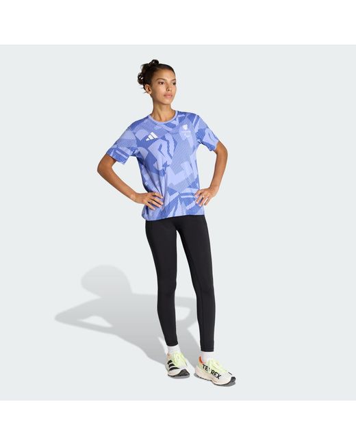 Adidas Blue Paralympicsgb Multi Printed T-Shirt