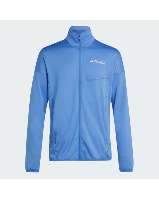 Adidas Originals Blue Terrex Xperior Climawarm Light Fleece Jacket for men