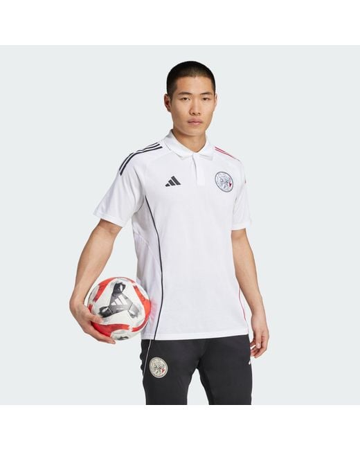 Adidas White Ajax Amsterdam Tiro 25 Competition Polo Shirt for men