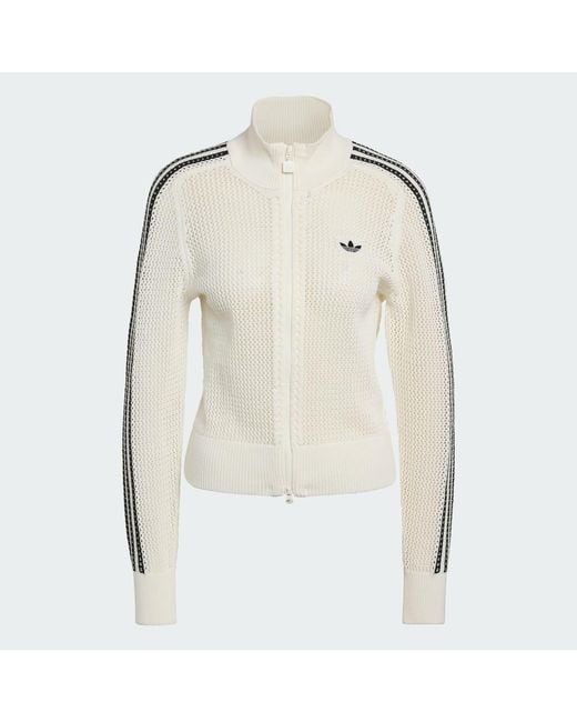 Adidas Gray Knitted Crochet Firebird Track Top
