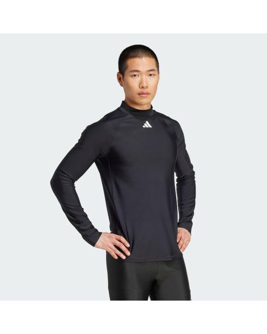 Adidas Blue Swimming & Lifestyle Long Sleeves Rashguard Jl5994 for men
