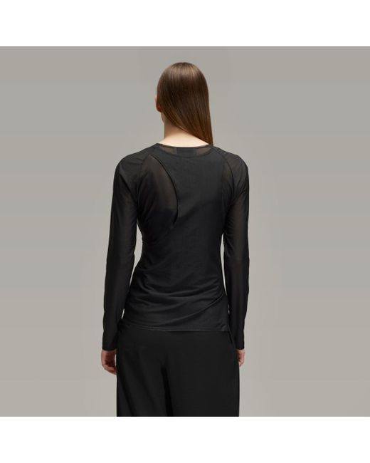 Y-3 Mesh Fitted Tee di Adidas in Black