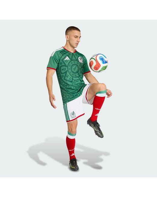 Adidas Red Football Mexico 26 Home Shorts Jl8541 for men