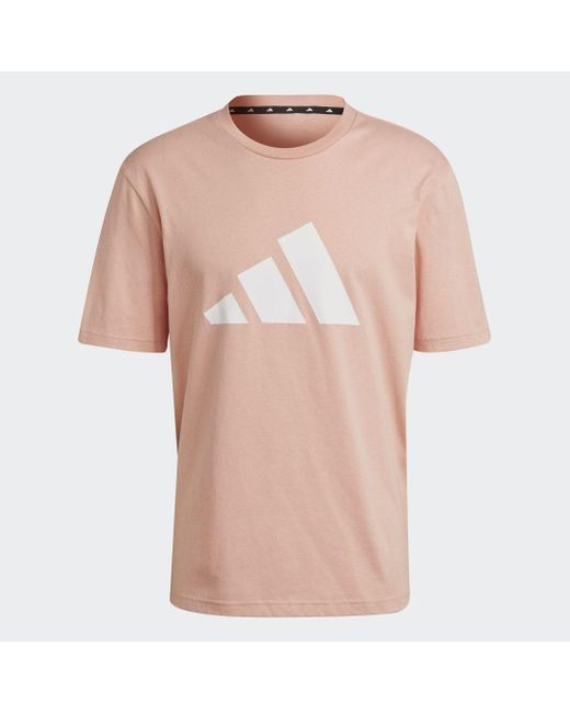 Adidas Pink Sportswear Future Icons Logo Graphic Tee for men