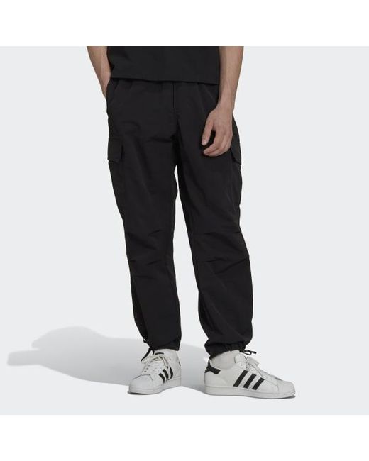 adidas Synthetic Adicolor Contempo Cargo Trousers in Black for Men | Lyst