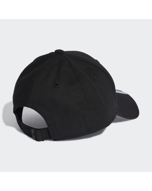 Adidas Black 3-stripes Cotton Twill Baseball Cap