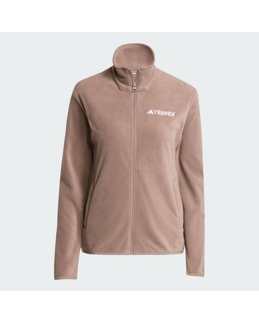 Adidas Brown Multi Essentials Full-Zip Fleece Jacket