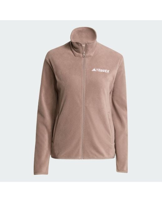 Adidas Brown Multi Essentials Full-Zip Fleece Jacket