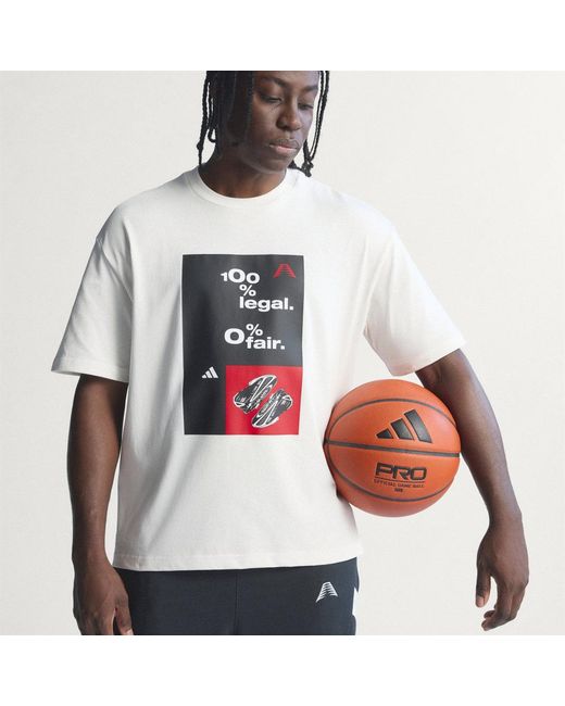 Adidas White Anthony Edwards Archive T-Shirt for men