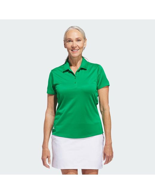 Adidas Green Solid Short Sleeve Polo Shirt