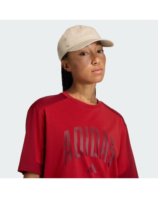 Adidas Red Washed Dad Kappe