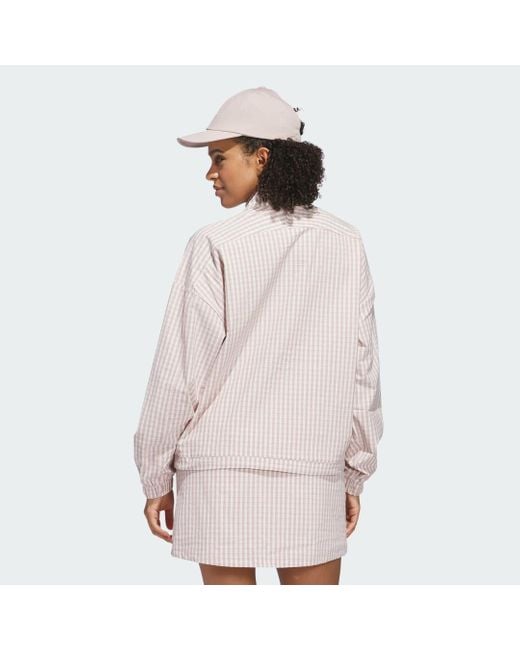 Adidas Pink Ultimate365 Gingham Jacket