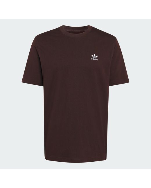 Adidas Brown Trefoil Essentials Tee for men