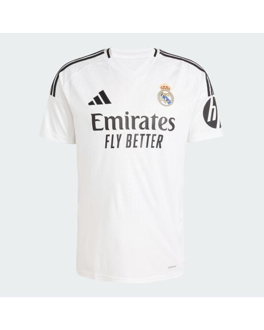Adidas White Real Madrid 24/25 Home Jersey for men