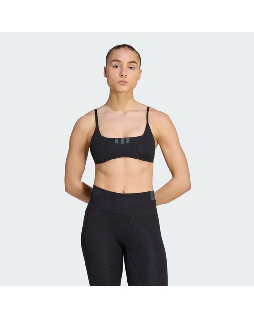 Adidas Blue All Me Light Support Rib Bra