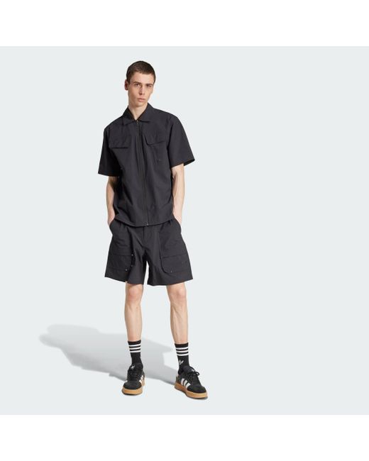 Adidas Black Premium Essentials Utility Cargo Shorts for men