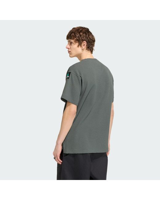 Adidas Gray Equipment Waffle Short Sleeve Tee for men