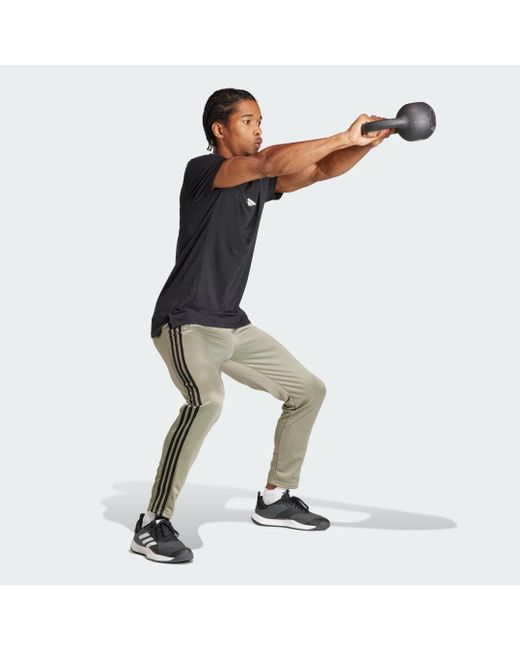 Adidas Gray Train Essentials 3-Stripes Training Joggers for men