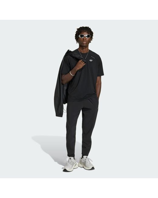 Adidas Black Tech Trefoil Essentials Polyester T-Shirt for men