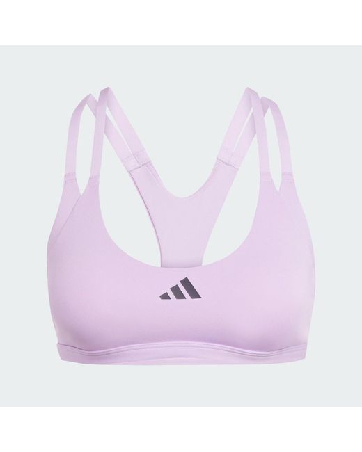 Adidas Purple Aeroimpact Luxe Training Light-Support Bra