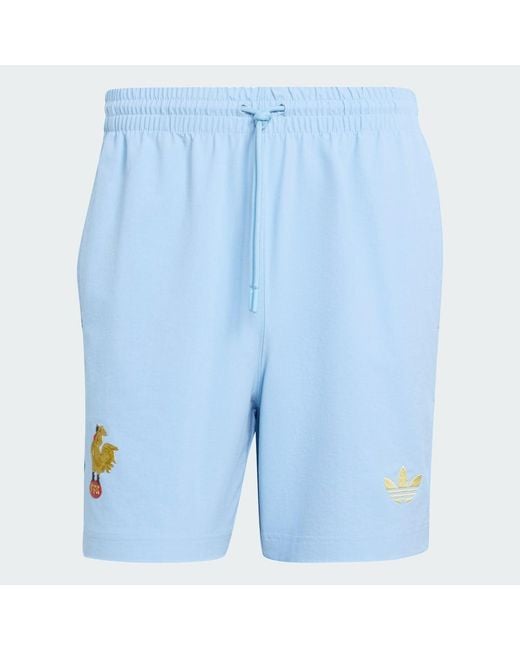 Adidas Blue France Rugby 120 Years Crunch Shorts for men