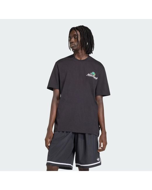 Adidas Black Loose Graphic T-Shirt Fresher 18 for men