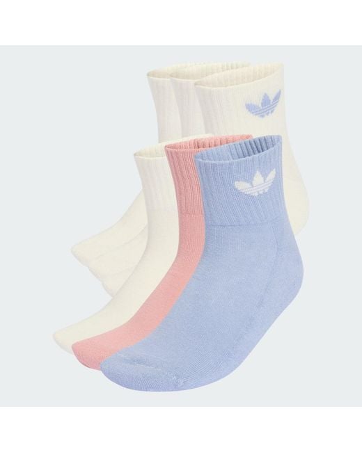 Adidas Originals Blue Mid Ankle Socks 6 Pairs