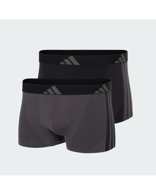 Adidas Black Active Micro Stretch Seamless Trunk 2 Pack Underwear for men