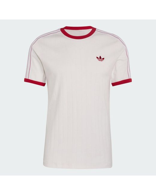 Adidas Originals Red Drop Needle 3-Stripes Tee for men