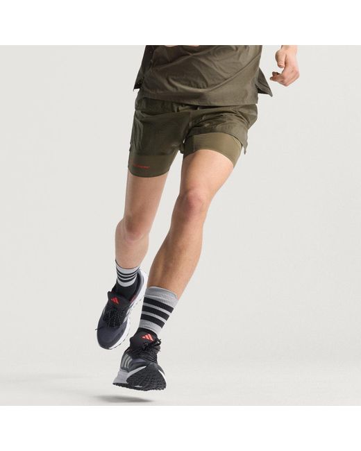 Adidas Green Adi365 H.Koumori Running 2-In-1 Shorts for men