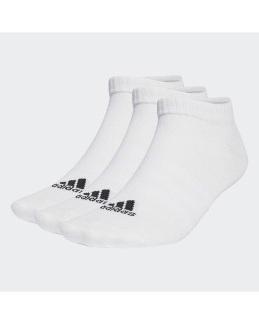 Adidas White Thin And Light Sportswear Low-cut Socks 3 Pairs