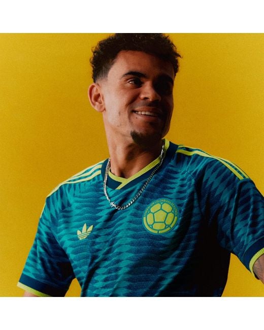 Adidas Blue Colombia 26 Away Authentic Jersey for men
