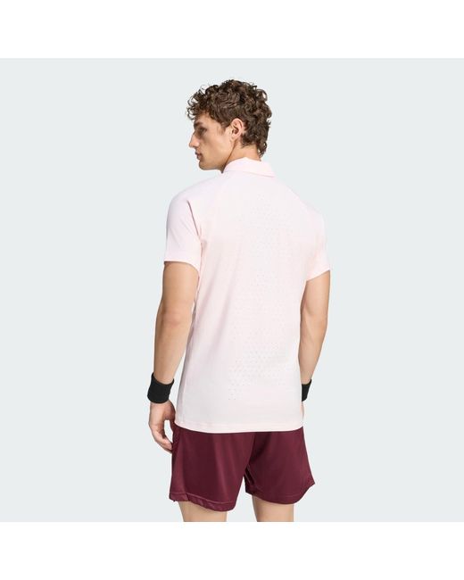 Adidas White Tennis Climacool+ Freelift Polo Pro Shirt for men