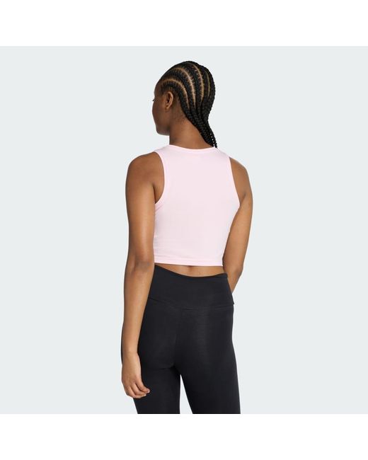 Adidas Red Essentials 3-Stripes Padded Tank