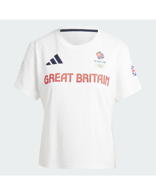 Adidas White Team Gb Heat.Rdy T-Shirt
