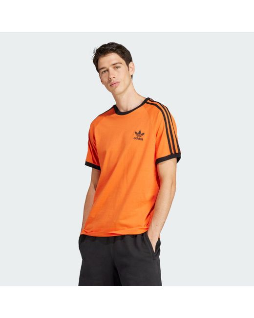 Adidas Orange Adicolor Classics 3-Stripes T-Shirt for men
