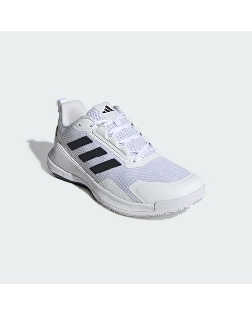 Adidas White Novaflight 2 Indoor Shoes for men