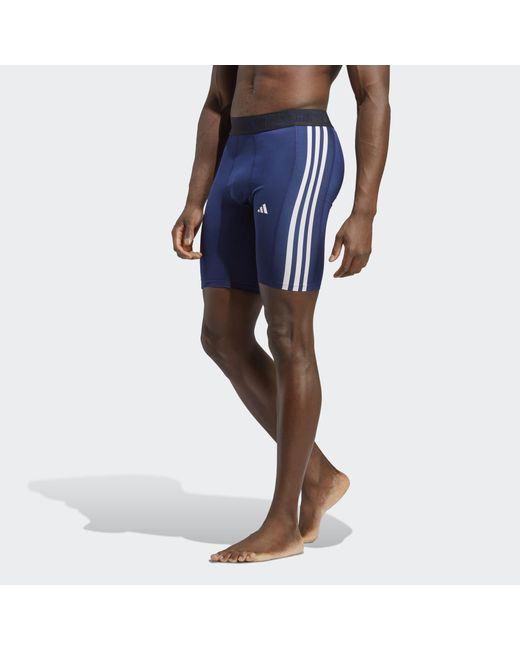 Adidas Blue Techfit 3-stripes Training Short Tights for men