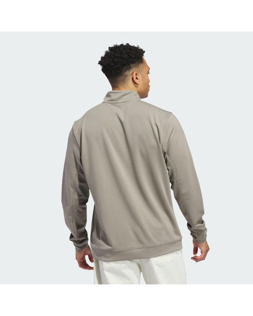 Adidas Gray Elevated 1/4-Zip Sweatshirt for men