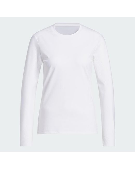 Adidas White Ultimate365 Tour Engineered Long Sleeve Slim Top