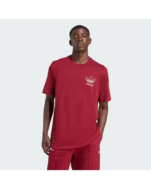 Adidas Red Arsenal Terrace Icons Graphic T-Shirt for men