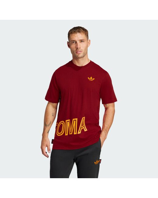 T-Shirt Graphic As Roma di Adidas in Red da Uomo