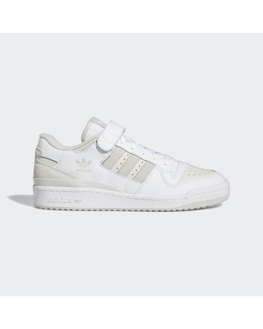 Adidas White Forum Low Shoes for men