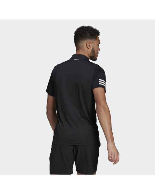 adidas Synthetisch Tennis Club 3-stripes Poloshirt in het Zwart voor heren  - Lyst