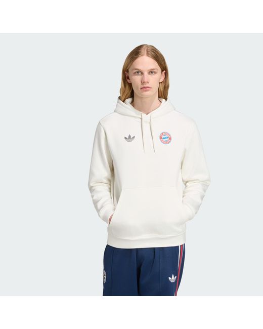Adidas Originals White Fc Bayern Muenchen Og Graphic Hoodie for men